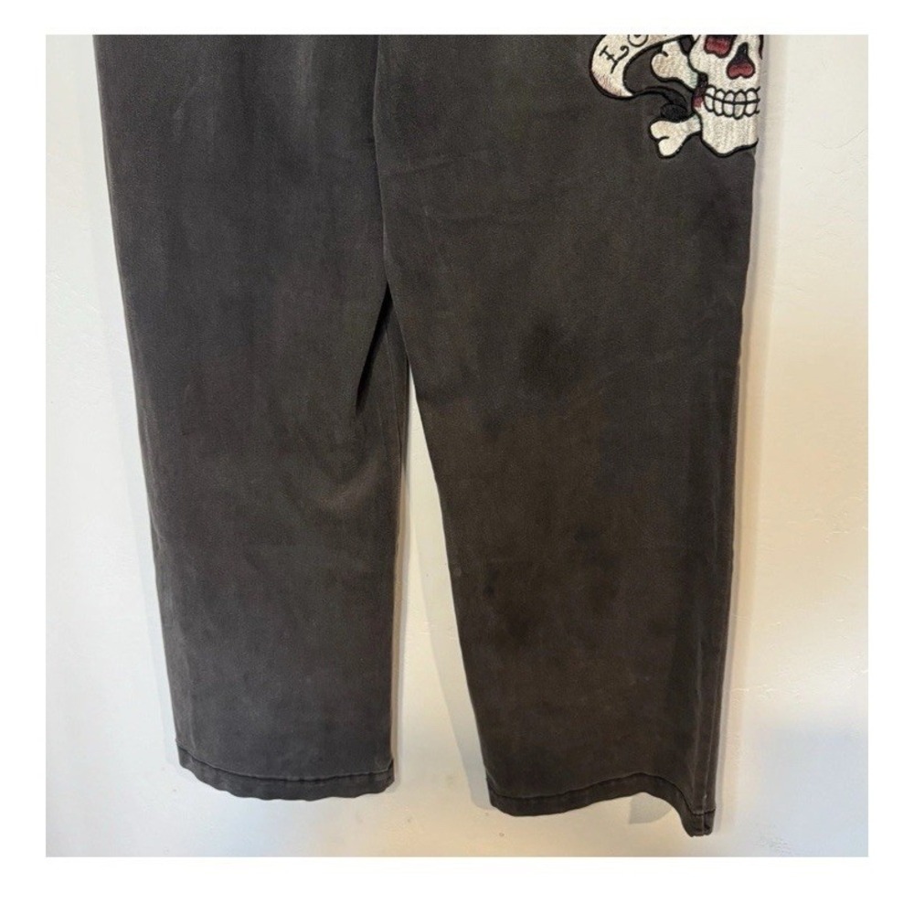 Ed Hardy Love Kills Slowly Black Jeans 34X32 Wide Leg Embroidery WEHD8300-1 NWT - Picture 7 of 9